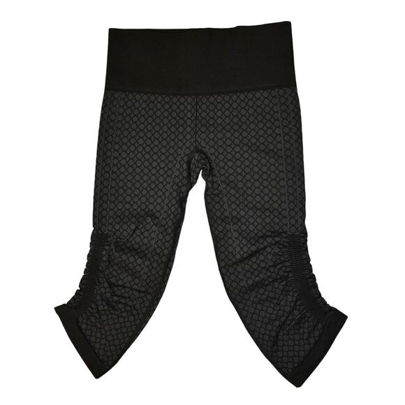 A4 Auth LULULEMON In The Flow Crop II Gray Capri Cinched Bottom Pants Size 4 - Picture 3 of 5